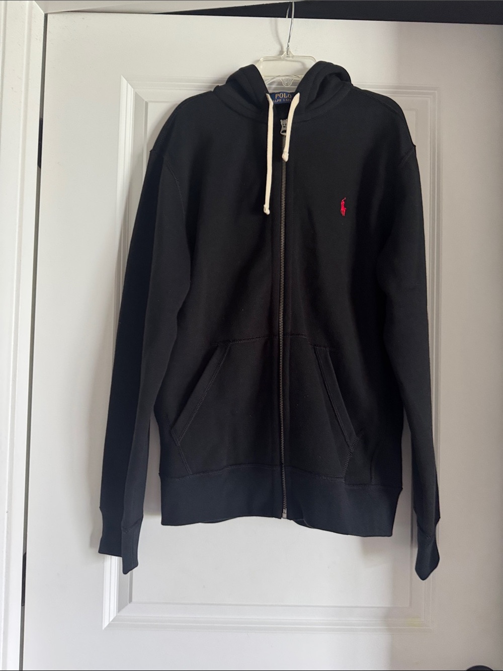 Polo by Ralph Lauren Black Zip-Up Sweatshirt with Red Pony